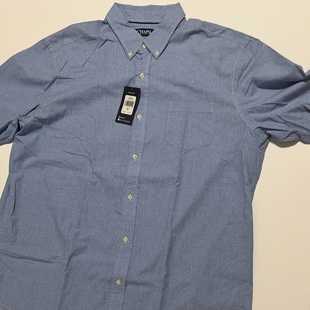 Chaps Shirt Long Sleeve Button Down Preppy City Marina NWT Blue Men's size XXL